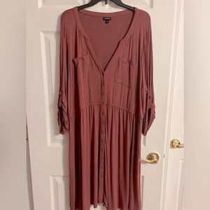 Torrid 2X mauve waist-defined dress